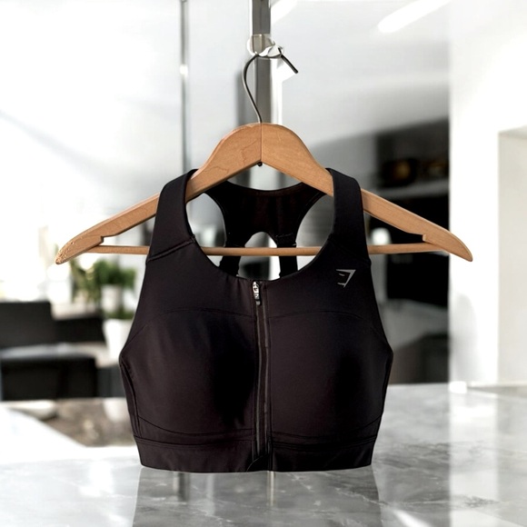 Gymshark Women’s Zipper Front Sports Bra! Black! Small! - Picture 5 of 6